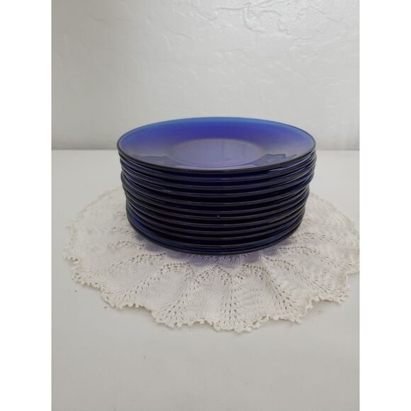 Cobalt Blue Lunch or salad or dessert Plates ~Vintage~ - Picture 3 of 4